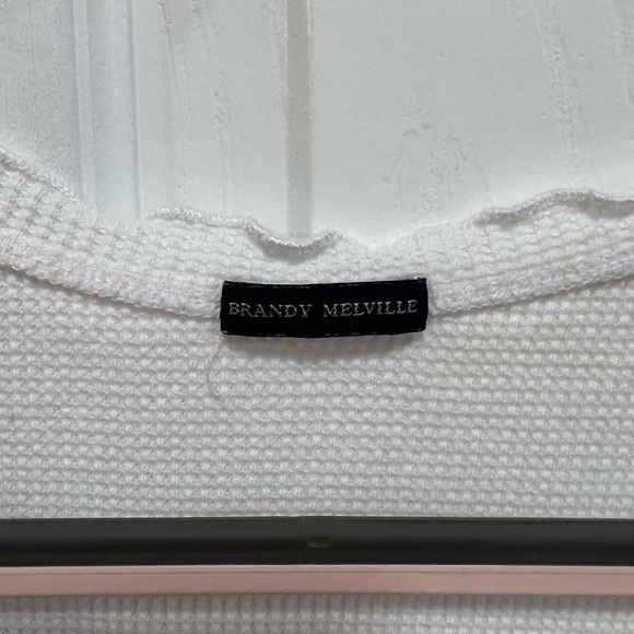 White ruffle T from brandy Melville! - Picture 2 of 3
